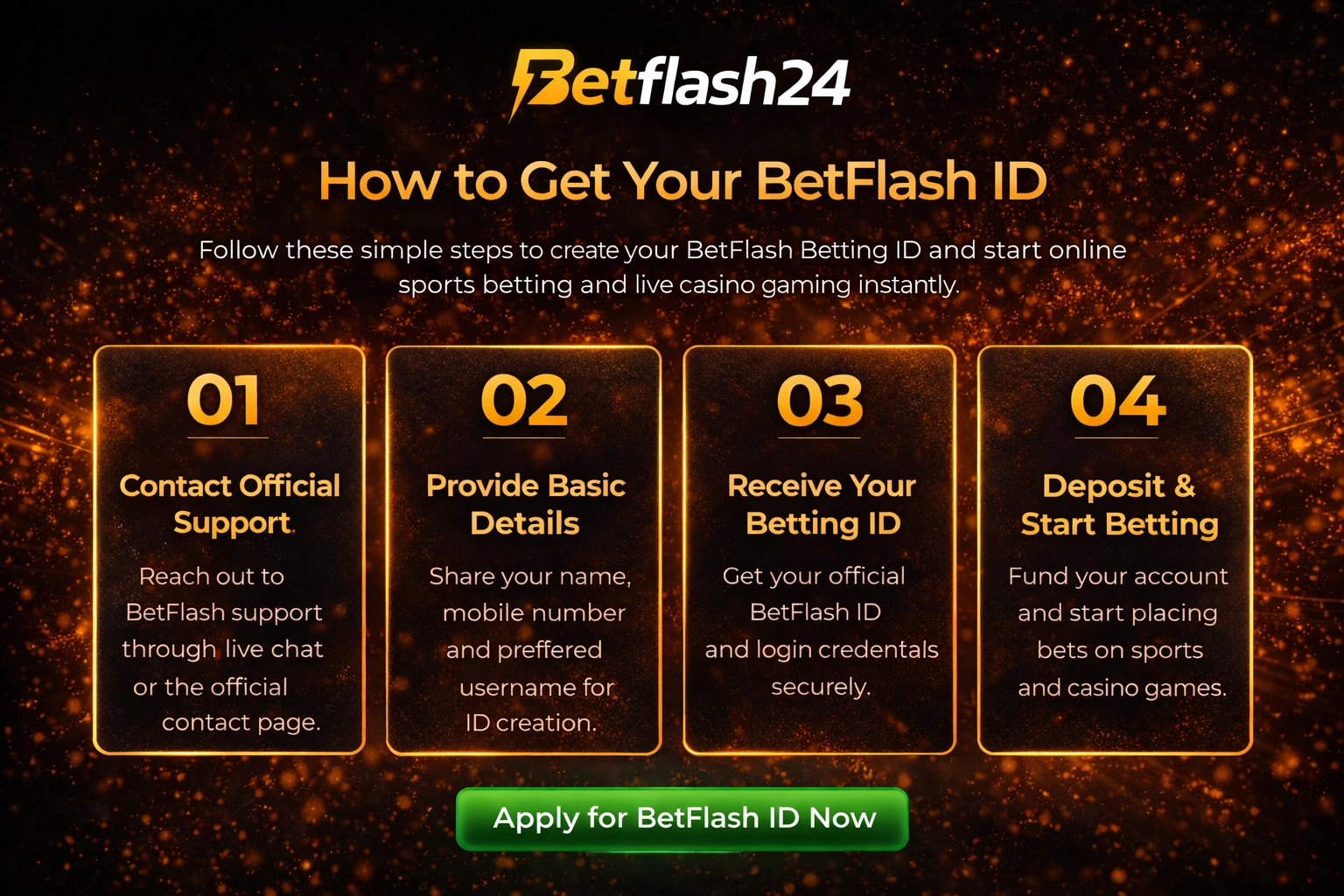 How to get BetFlash ID step by step process